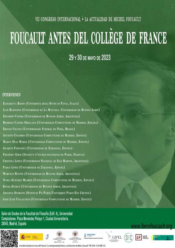 Congreso Foucault antes del Collège de France, 29 y 30 de mayo - 1